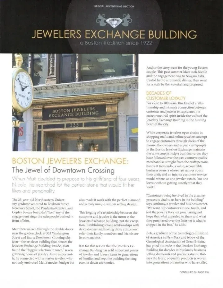 Boston Magazine feature – page 1: The Jewel of Downtown Crossing