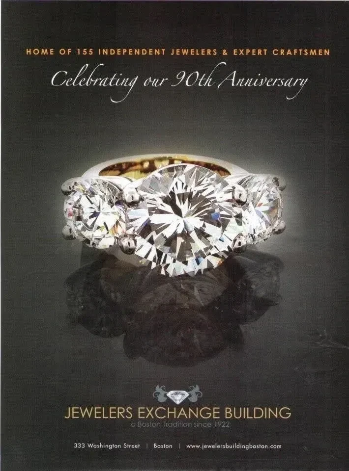 Boston Magazine 90th anniversary diamond ring advertisement